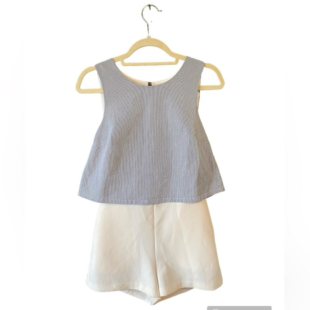 BCBGeneration Romper Womens Size 4 One Piece Nautical Coastal Old Money Shorts